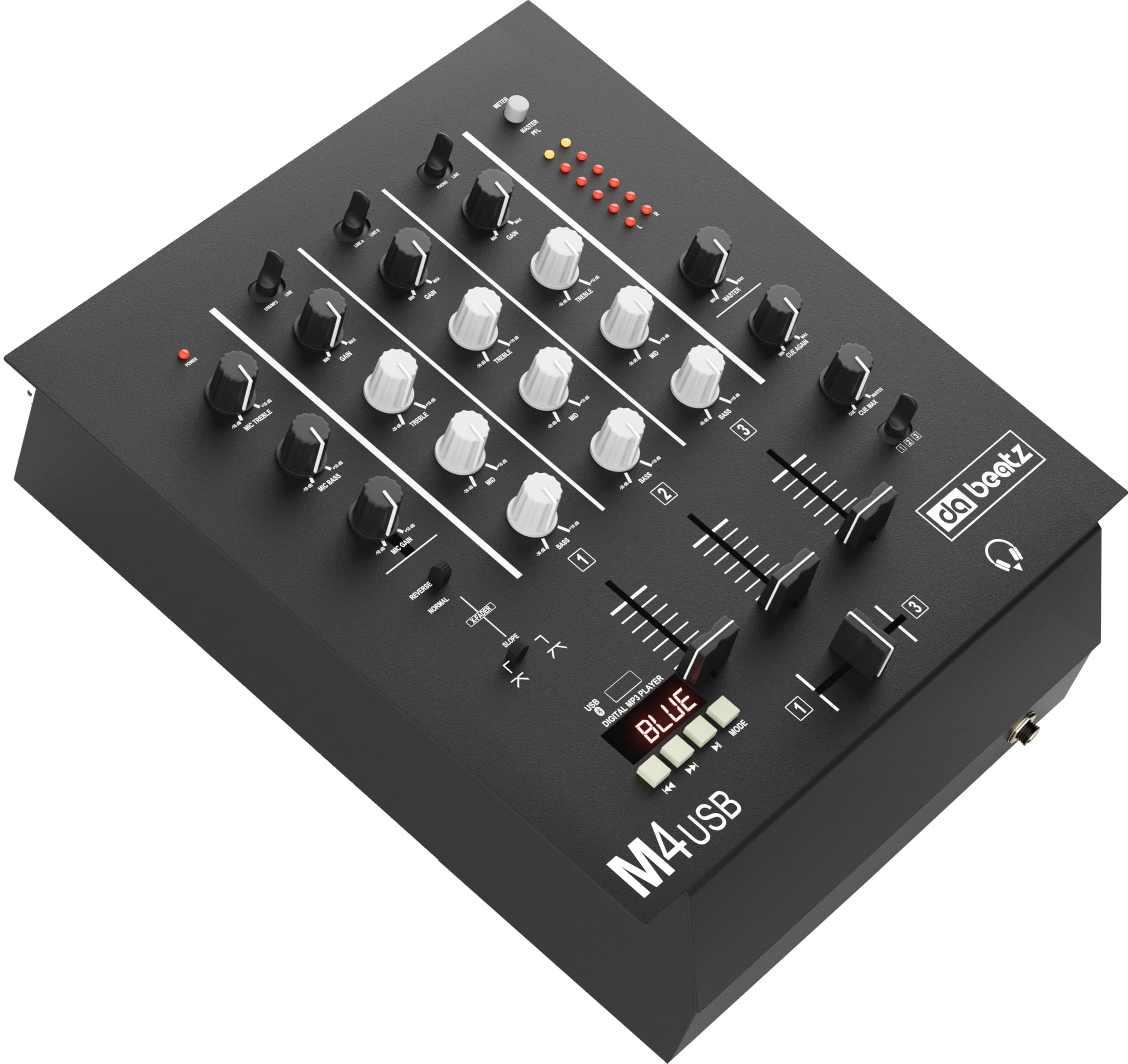 Dabeatz Digital M4 3-Channel DJ Mixer | Rack-Mount Scratch Mixer